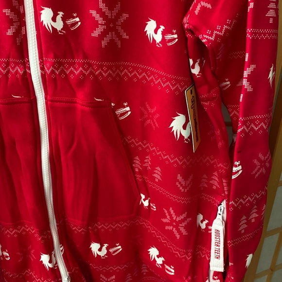 Rare! New Tipsy Elves Rooster Teeth Footless XXL 1 Pc Pajama Jumpsuit Christmas - Picture 4 of 8